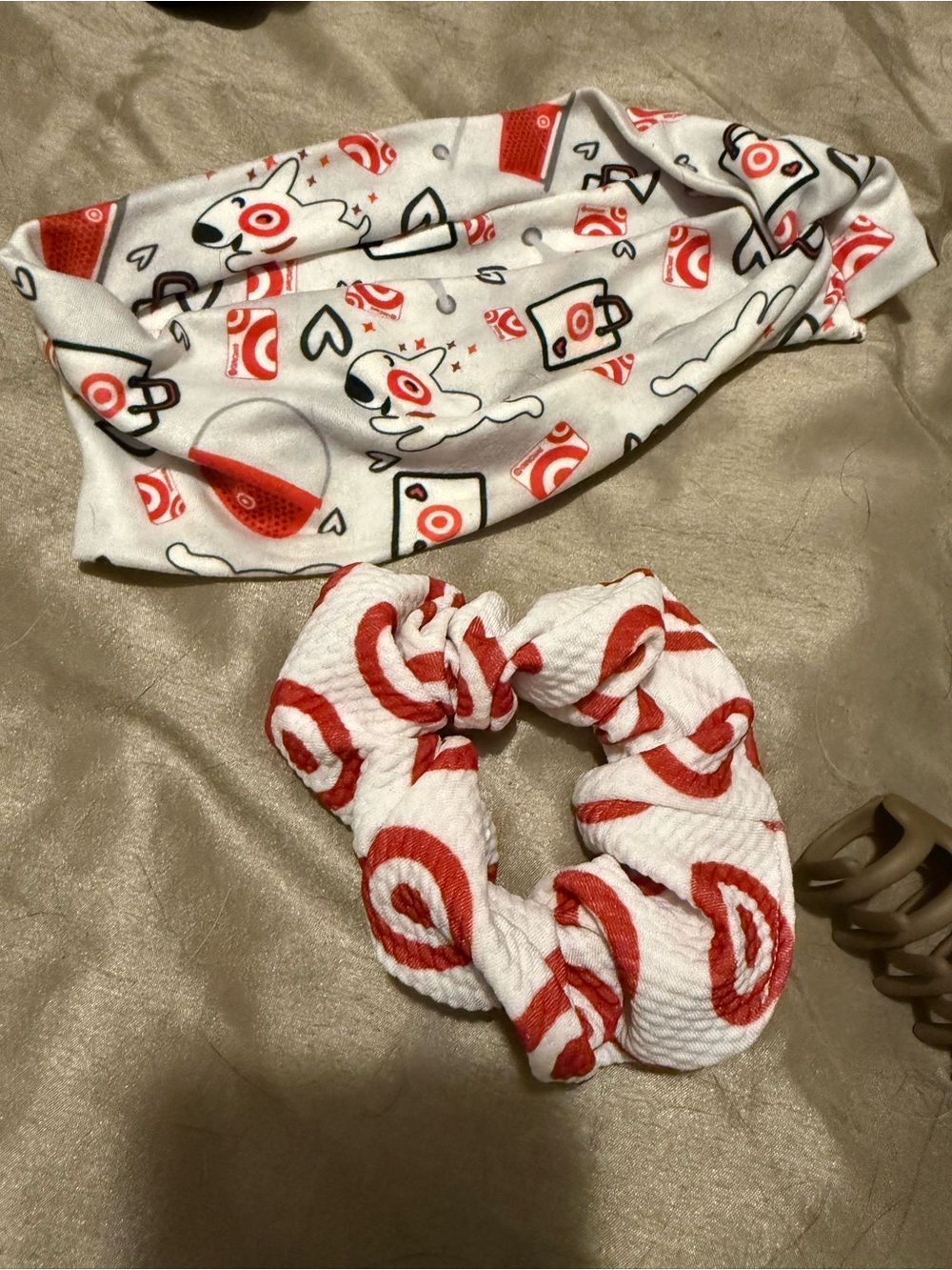 Red & White Logo Scrunchie and Headwrap Set
